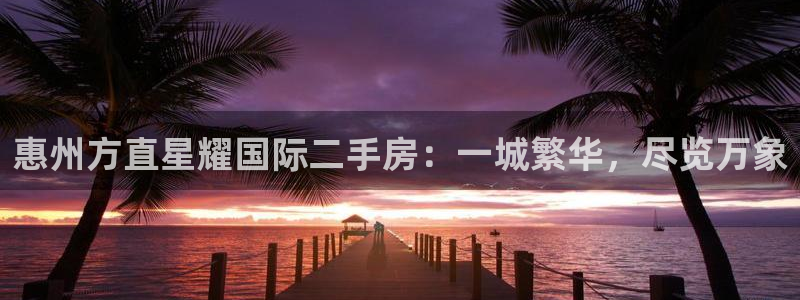 蓝狮娱乐电子游戏：惠州方直星耀国际二手房：一城繁华，尽览万象